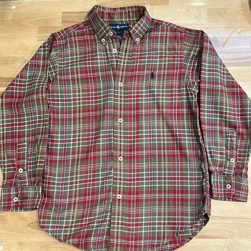 VGUC Ralph Lauren button-down 100% cotton shirt size 7